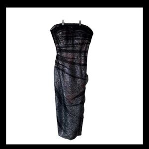 Rene Ruiz Sequin Tulle Strapless Dress